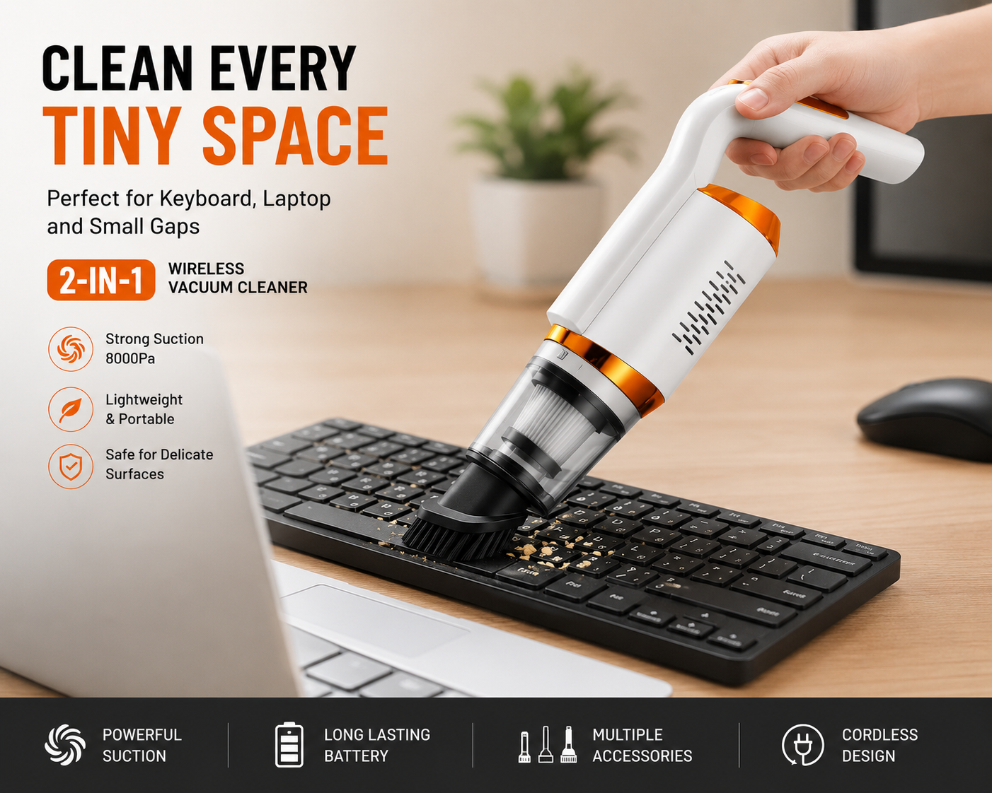 Wireless Vacuum Cleaner 2-in-1